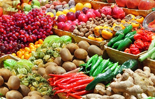 a selection of fruit and vegetables